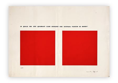 EMILIO ISGRÒ (1937) - In quale dei due quadrati cade Ernesto Che Guevara vestito di rosso?, 1974
