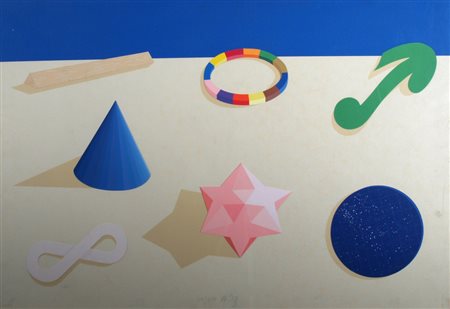 DEL PEZZO LUCIO (Napoli 1933) "Senza titolo" Litografia su carta cm. H: 70.00...