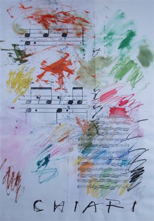 CHIARI GIUSEPPE (Firenze 1926 - Firenze 2007) "Note musicali" Tecnica mista e...