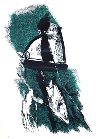 BRINDISI REMO (Roma 1918 - Lido di Spina 1996) "Figure" 1963 Litografia su...