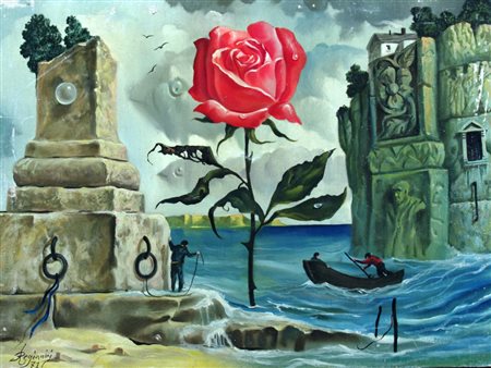 REGGIANI MAURO (Monantola 1897 - Milano 1980) "L'arrivo del temporale" 1971...