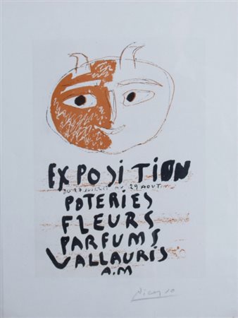 PICASSO PABLO (Malaga 1881 - Moungins 1973) "Exposition Polieres Fleurs...