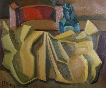 GIORGIANTONIO GIULIO (Napoli 1931) "Natura morta con sedia" 1973 Olio su...