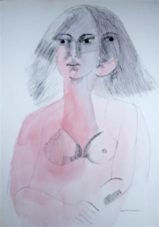 CASSINARI BRUNO (Piacenza 1912 - Milano 1992) "Figura" Gouache su carta cm....