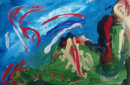 SCHIFANO MARIO (Homs 1934 - Roma 1998) "Senza titolo" Smalto su carta cm. H:...