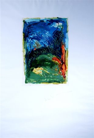 SCHIFANO MARIO (Homs 1934 - Roma 1998) "Senza titolo" Smalto su carta cm. H:...