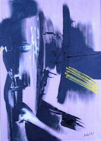 BRINDISI REMO (Roma 1918 - Lido di Spina 1996) "Figura" Olio su tela cm. H:...