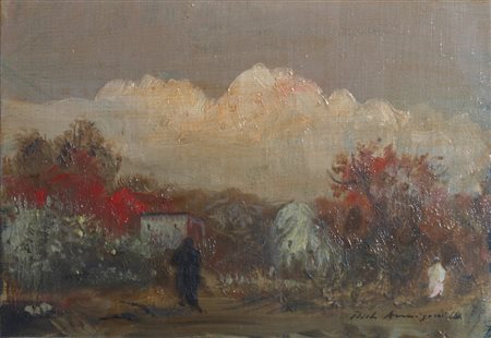 ANNIGONI PIETRO (Milano 1910 - Firenze 1988) "Paesaggio" Olio su tela cm. H:...