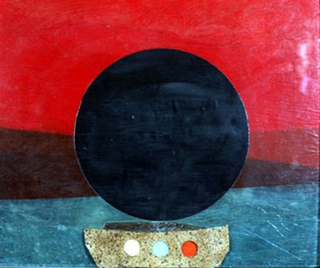 CRIPPA ROBERTO (Monza 1921 - Bresso 1972) "Sun" Collage su tavola cm. H:...