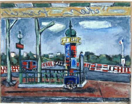 TAMBURI ORFEO (Jesi 1910 - Parigi 1994) "Parigi" 1956 Olio su tela cm. H:...