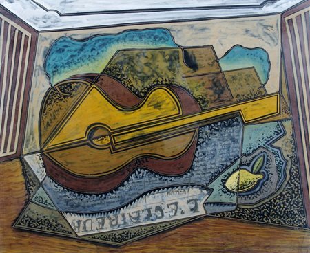 ORIANI PIPPO (Torino 1909 - Torino 1972) "Grande chitarra" Encausto su...