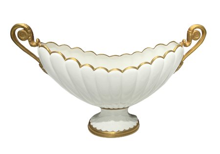 Villari - Porcellana bianca con bordi oro