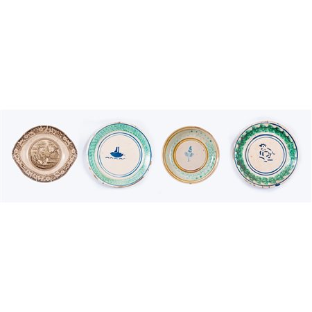 MANIFATTURA SICILIANA DEL XIX/XX SECOLO, Quattro piatti