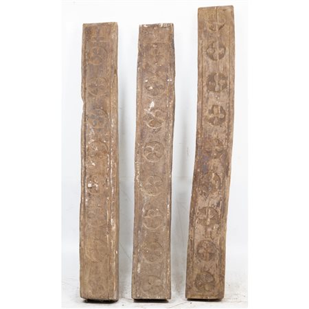 MANIFATTURA SICILIANA DEL XVII SECOLO, Tre travi