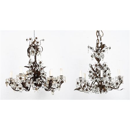 MANIFATTURA FIORENTINA DEL XX SECOLO, Coppia di lampadari