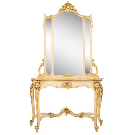 MANIFATTURA SICILIANA PRIMI DEL '900, Consolle con specchiera