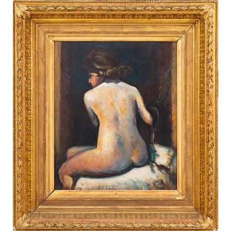ANONIMO DEL XX SECOLO, Nudo di schiena, Olio su tela