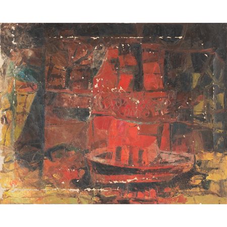 GIGI MARTORELLI (Attr.le), Barca a secco, Olio su tela