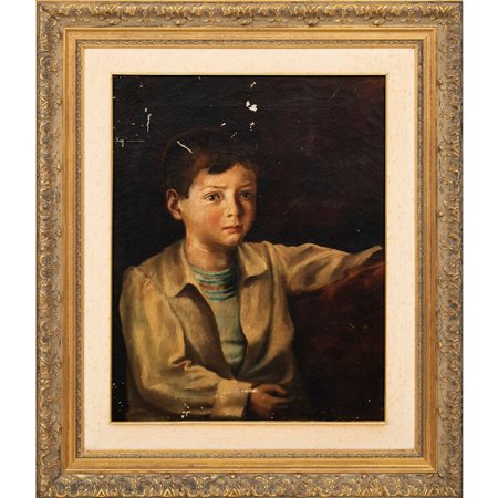 PITTORE ITALIANO DEI PRIMI DEL '900,Bambino, Olio su tela