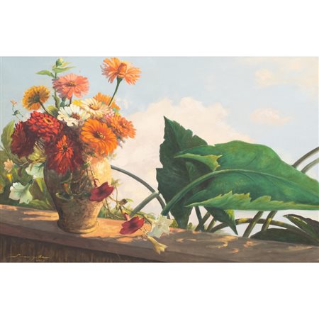 SALVATORE MANZELLA, Natura morta, Olio su tela