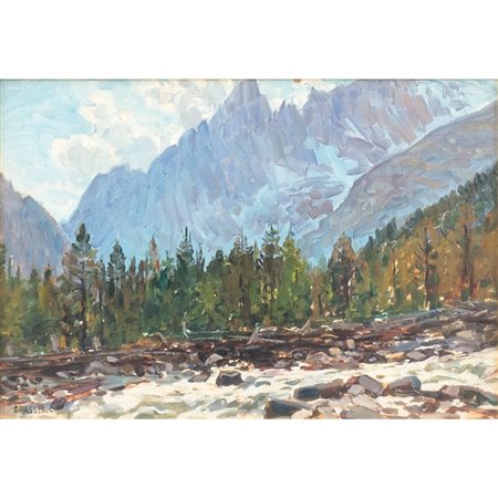 GIUSEPPE GRASSIS, Torrente, Olio su cartone