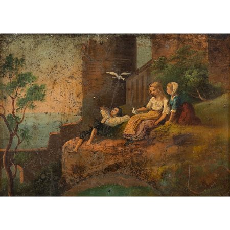 PITTORE ITALIANO DEL XIX SECOLO, Olio su metallo