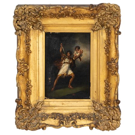 SCUOLA EUROPEA XIX SEC., Olio su cartoncino applicato tavola