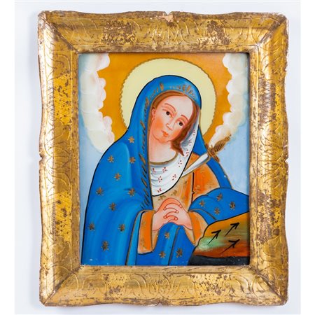 MANIFATTURA SICILIANA DEL XIX SECOLO, Pittura su vetro