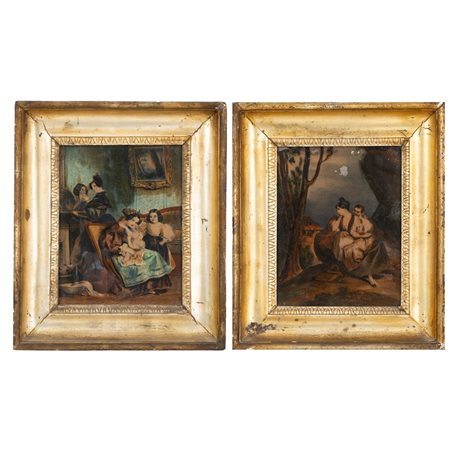 MANIFATTURA SICILIANA DEL XIX SECOLO, Coppia di cornici