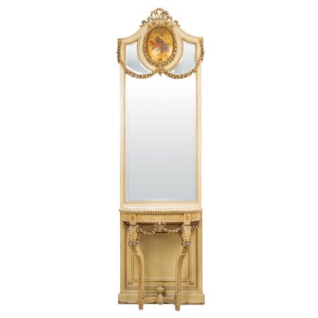 MANIFATTURA SICILIANA PRIMI DEL '900, Consolle con specchiera