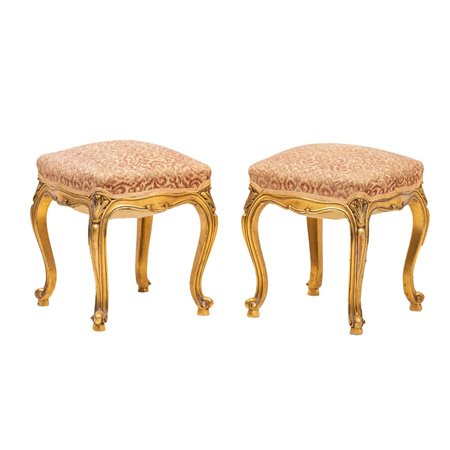 MANIFATTURA ITALIANA DEI PRIMI DEL '900, Coppia di pouf