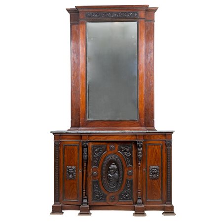 MANIFATTURA SICILIANA FINE DELL'800, Etagere con specchiera