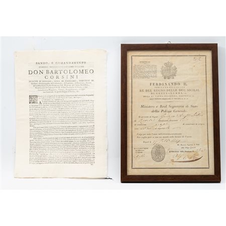 DUE DOCUMENTI A STAMPA DEL REGNO DELLE DUE SICILIE ....