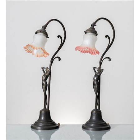 MANIFATTURA ITALIANA SECONDA METÀ XX SECOLO, Coppia di lampade