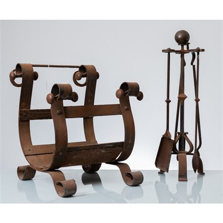 MANIFATTURA ITALIANA XIX/XX SECOLO, Diversi oggetti da camino