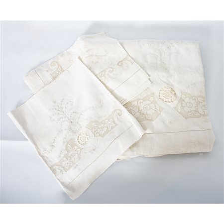 LENZUOLO matrimoniale con due copricuscini