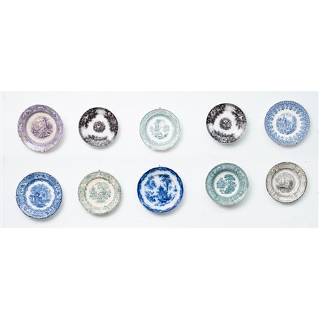 MANIFATTURA INGLESE DEI PRIMI DEL '900, Dieci piatti
