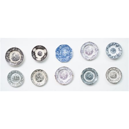 MANIFATTURA INGLESE DEI PRIMI DEL '900, Dieci piatti