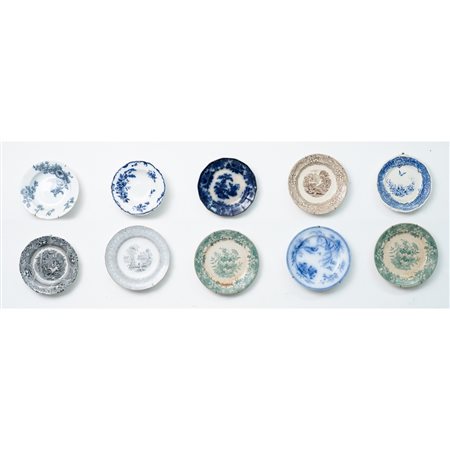 MANIFATTURA INGLESE DEI PRIMI DEL '900, Dieci piatti