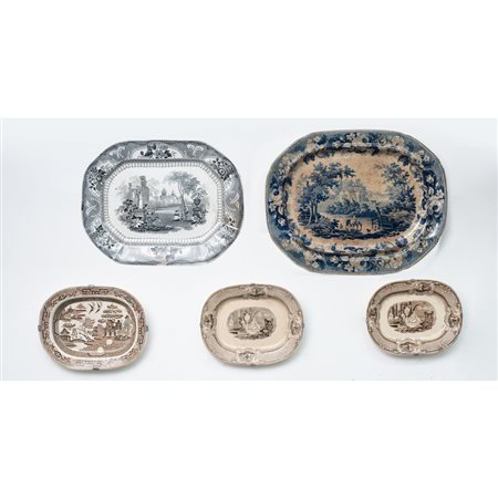 MANIFATTURA INGLESE PRIMI DEL '900, Cinque piatti da portata