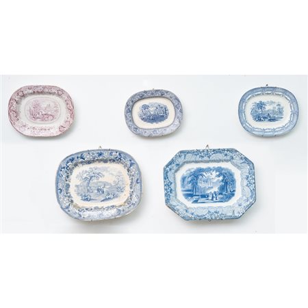 MANIFATTURA INGLESE PRIMI DEL '900, Cinque piatti da portata