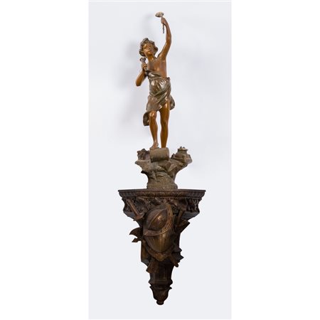 MANIFATTURA ITALIANA FINE DEL XIX SECOLO, Mensola e scultura