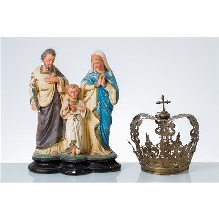 MANIFATTURA SICILIANA DEL XIX E XX SECOLO, Corona e scultura