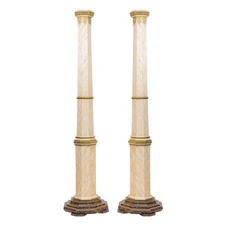 MANIFATTURA SICILIANA DELLA FINE DELL'800, Coppia di colonne