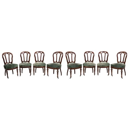 MANIFATTURA FRANCESE DEL XIX SECOLO, Otto sedie