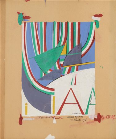 Angelo Rognoni (Pavia 1896 - Pavia 1957)  - Aviatore (Psicopittura), 1916