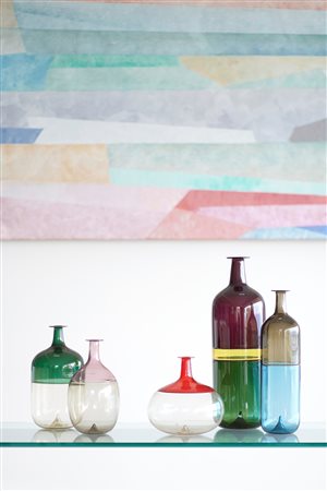 Tapio Wirkkala (1915 - 1985)  - Cinque bottiglie della serie 'Bolle', 1966