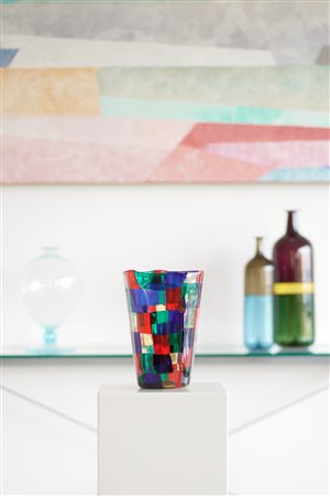 Fulvio Bianconi (Padova 1915 - Milano 1996)  - Vaso pezzato modello no. 4910 della serie 'Parigi', 1950