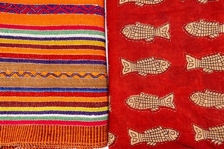 lotto di 02 tessuti sudamericani