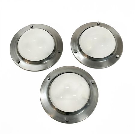 Luigi Caccia Dominioni Tre lampade a plafone/parete modello "LSP6 Tommy". Produz